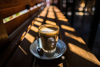 Food, Coffee, Shine, Light, Glass, Cafe, Café HD wallpaper