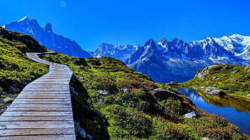 Mont Blanc, France, Italy, stream, mountain HD wallpaper