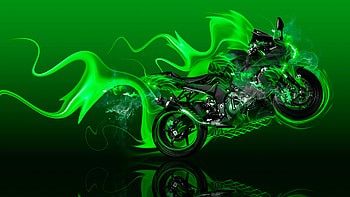 Moto Kawasaki Side Super Fire Abstract Bike 2017 design by Tony Kokhan HD wallpaper
