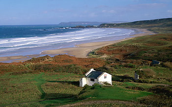 Nature, Grass, Sea, Building, Surf HD wallpaper