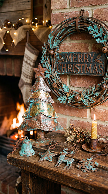 Cozy Rustic Christmas — , Christmas Tree, Fireplace HD phone wallpaper