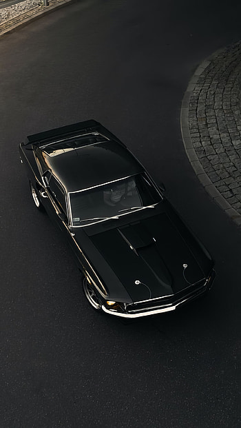Stylish Black Ford Mustang , car, black car, Ford Mustang HD phone wallpaper