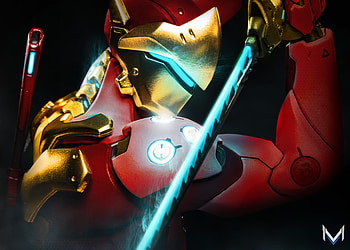 Genji As Iron Man, genji-overwatch, overwatch, artist, iron-man, artwork, digital-art, deviantart HD wallpaper
