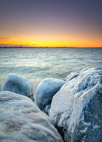 Winter, Nature, Stones, Ice, Coast, Frozen HD phone wallpaper