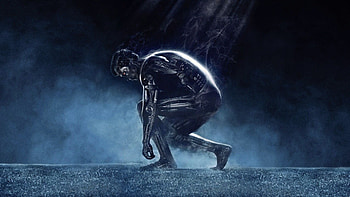 Man-machine hybrid, Cyborg protagonist, Post-apocalyptic world, High-tech warfare HD wallpaper