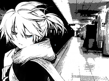 hekicha kagamine len monochrome vocaloid when the first love ends, when-the-first-love-ends, hekicha-kagamine-len, vocaloid, monochrome HD wallpaper