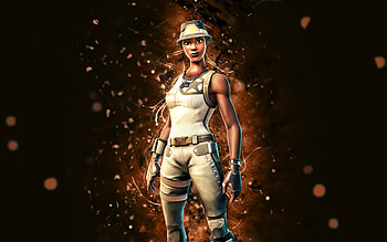 Recon Expert, , brown neon lights, Fortnite Battle Royale, Fortnite characters, Recon Expert Skin, Fortnite, Recon Expert Fortnite HD wallpaper