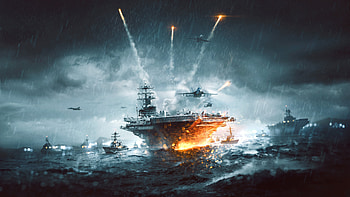 Warship, battle, video game HD wallpaper