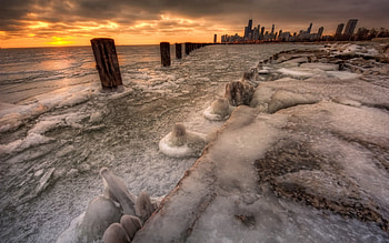 Nature, Stones, Ice, Twilight, City, Dusk, Distance, Dahl, Logs, Stakes, Pegging, Strengthening, Consolidation HD wallpaper