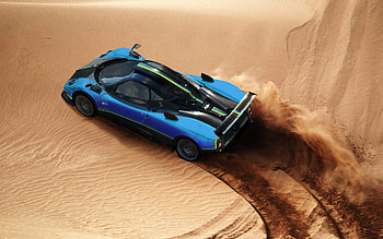 Pagani Zonda Cinque Roadster, pagani-zonda, cars, racing, desert HD wallpaper