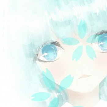 Blue Cherry Blossom, blue, cute, beauty, lady, cherry blossom, female, sweet, white, art, soft, blue hair, girl, beautiful, woman, anime girl, anime, pretty HD wallpaper