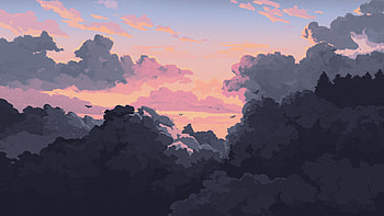 clouds-3, Digital Art, Digital Painting, Illustration, Artwork, Landscape HD wallpaper