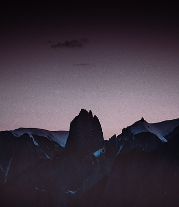 Cliff, silhouette, mountains, sunset HD phone wallpaper