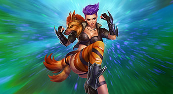 Rogue Foxy, blue, girl, orange, juggernaut wars, woman, purple, fantasy, green, game HD wallpaper