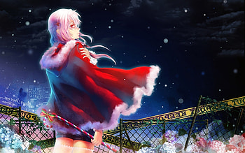 anime, Anime Girls, Christmas, Guilty Crown, Yuzuriha Inori HD wallpaper
