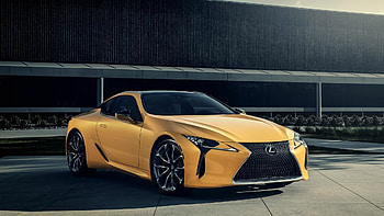 Lexus LC 500, Yellow luxury sedan, , Background HD wallpaper