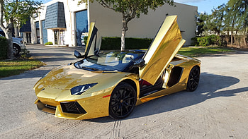 LP 750-4 Roadster Doors Up, Gold Lamborghini HD wallpaper