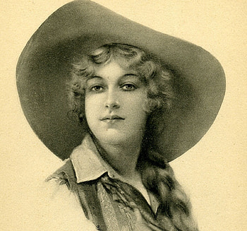 Cowgirl, portrait, vintage, art, face, girl, hat HD wallpaper