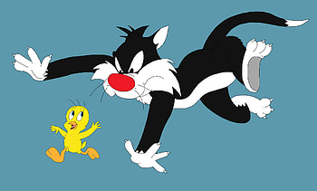 Sylvester the Cat, Hiro Hamada, Sylvester chasing Tweety, Animated duo HD wallpaper