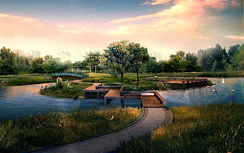 3D, Landscape, Nature, hop HD wallpaper