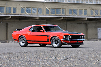 Red, muscle car, classic, 1969 Ford Mustang Boss 302 HD wallpaper
