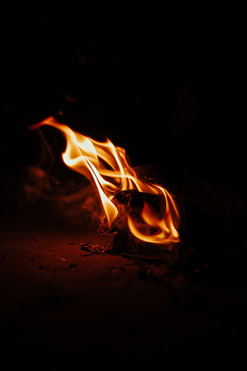 Fire, Dark, Flame, To Burn, Burn, Ash HD phone wallpaper