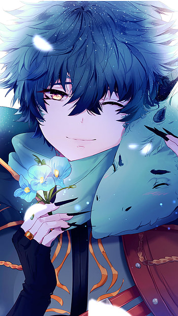 blue hair, Anime, Original HD phone wallpaper