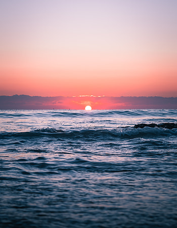 Lake, sunset, water surface HD phone wallpaper