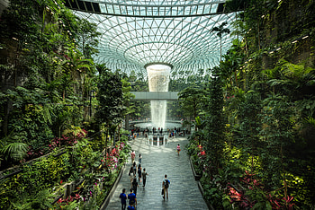 Singapore Changi, jewel terminal, rain vortex, indoor waterfall HD wallpaper
