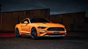 Ford Mustang GT, Yellow car, , Eye-catching background HD wallpaper
