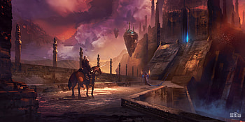 Messenger Reached Temple Back, artist, artwork, digital-art, deviantart, temple HD wallpaper