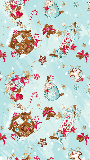 Kawaii gingerbread, Cute , Festive backgrounds, Adorable designs HD phone wallpaper