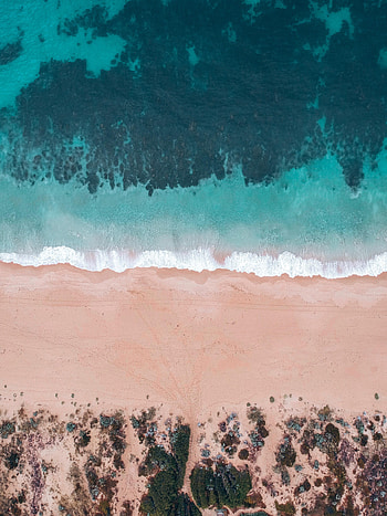 Nature, Water, Sea, Beach, Sand, View From Above, Shore, Bank HD phone wallpaper