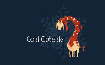 Cold outside, blue, designed by kim lemin, red, cute, giraffe, funny, scarf HD wallpaper