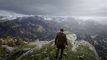 Red Dead Redemption 2 — Cliffside Vista ( Ultra ), cliff, video game, Red Dead Redemption 2 HD wallpaper