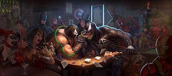 Bane Vs Venom, bane, venom, superheroes, artwork, digital-art, artist HD wallpaper
