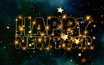 :), golden, black, card, new year HD wallpaper