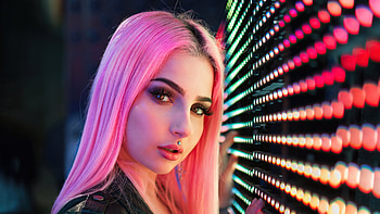 Girl Pink Hair Lip Pierced , girls, model, pink HD wallpaper
