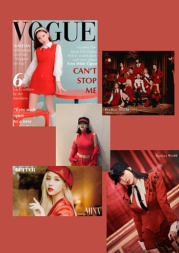 TWICE COLLAGE, orange, red HD phone wallpaper