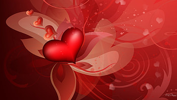 Celebrating Love, abstract, Valentines Day, light, love, red, hearts, flowers, collage HD wallpaper