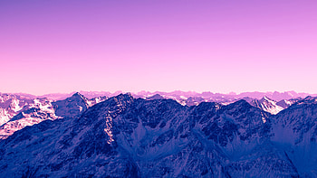 Pink sky, mountains, exotic, horizon HD wallpaper