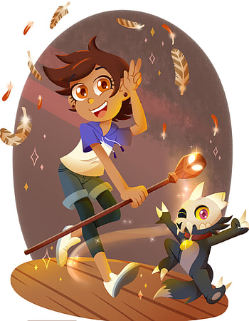 Luz and King, The Owl House HD phone wallpaper