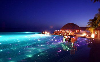 Tropical, island, summer, reflection, house HD wallpaper