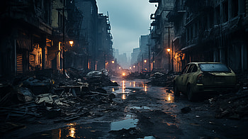 War-Torn City Destruction, destruction, war, artistic, city HD wallpaper