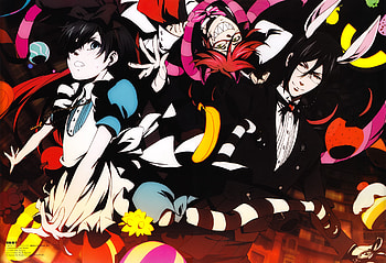 Ciel in Wornderland, grell, ciel, anime, kuroshitsuji, sebastian HD wallpaper