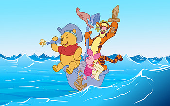 Treasure Hunting Adventure, Winne the Pooh, Tigger Piglet HD wallpaper