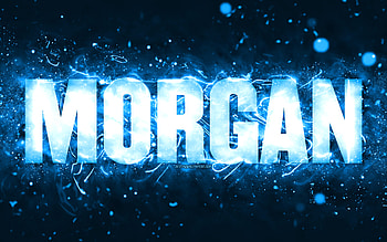 Happy Birtay Morgan, , blue neon lights, Morgan name, creative, Morgan Happy Birtay, Morgan Birtay, popular american male names, with Morgan name, Morgan HD wallpaper