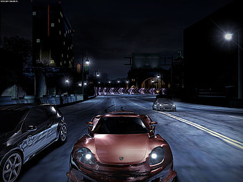 need for speed carbon, racing, car, red, game, road, night shot, stunt HD wallpaper