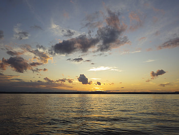 Sea, Nature, Sunset, Sky, Clouds, Horizon HD wallpaper