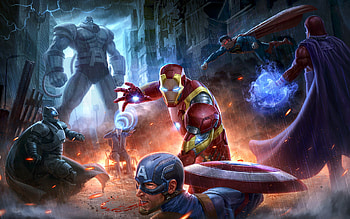 DC vs. Marvel, Superhero battle, Avengers vs. Justice League, Marvel Comics HD wallpaper